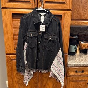 NWT Davi & Dani Black Jacket with Striped Details